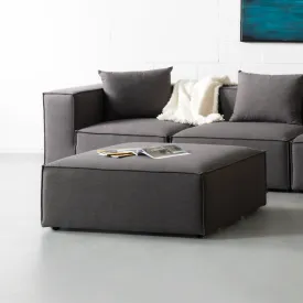 MASON - Dark Grey Fabric Ottoman