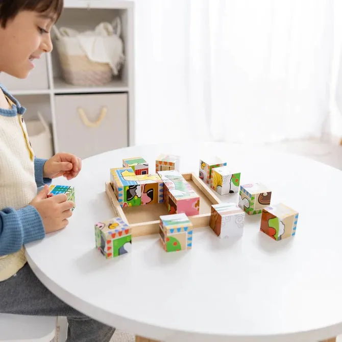 Melissa & Doug Wooden Farm Cube 6-Scene Puzzle