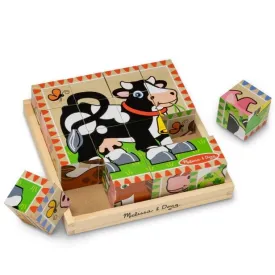 Melissa & Doug Wooden Farm Cube 6-Scene Puzzle