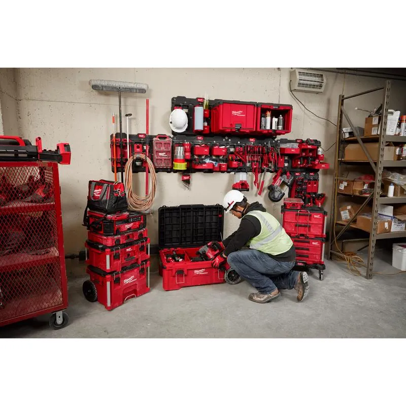 Milwaukee PACKOUT SHOP STORAGE Garage Organizer Large Parts Bin Set Red