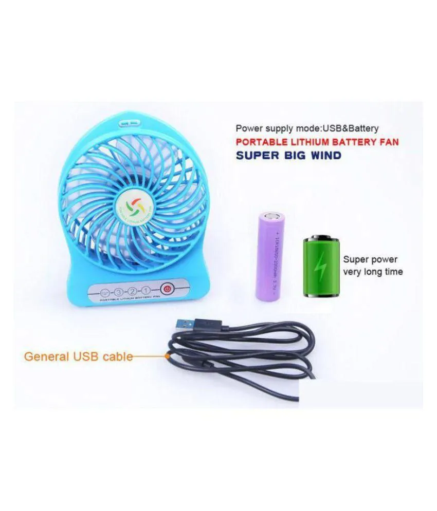 Mini Fan Portable 3 Gear Speed Cooling Fan Mini USB LED Fan Li-ion Rechargeable Multi functional Fan