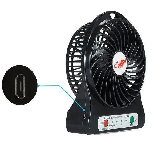 Mini Fan Portable 3 Gear Speed Cooling Fan Mini USB LED Fan Li-ion Rechargeable Multi functional Fan