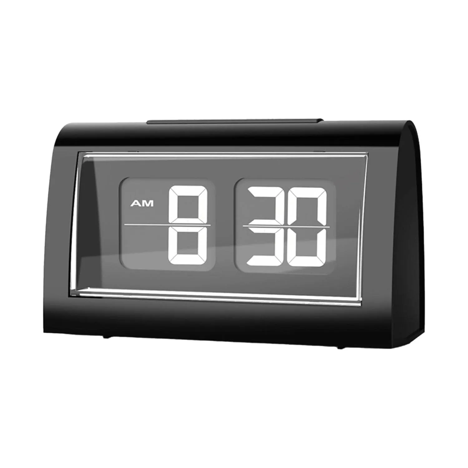 NIRVITTHAL Classic Metal Mechanical-Digital Display Battery Powered Flip Desk Shelf Clock- 8 x 6.5 x 3 Inches (White)