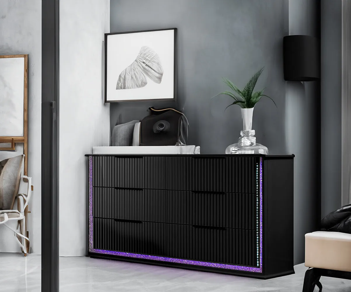 Pallas LED Dresser in Black - Modern LED Design