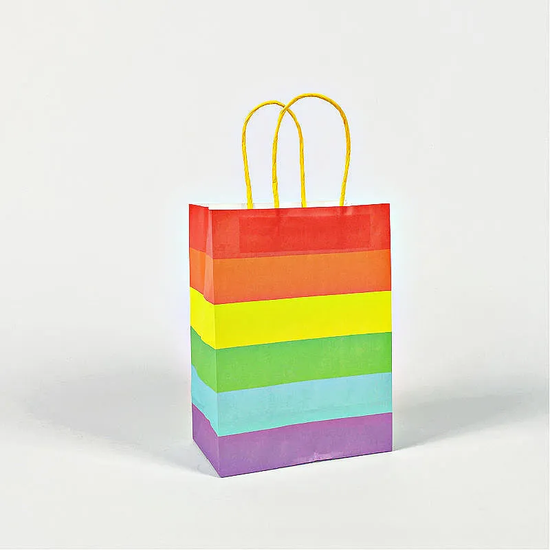 Party Bags wIth Handles - Rainbow (6 Pack)