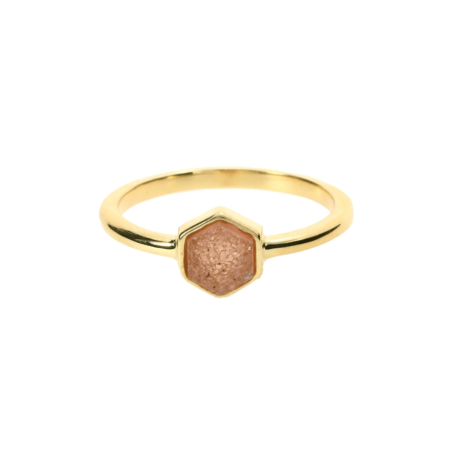 PINK DRUZY Gemstone Hexagon Ring