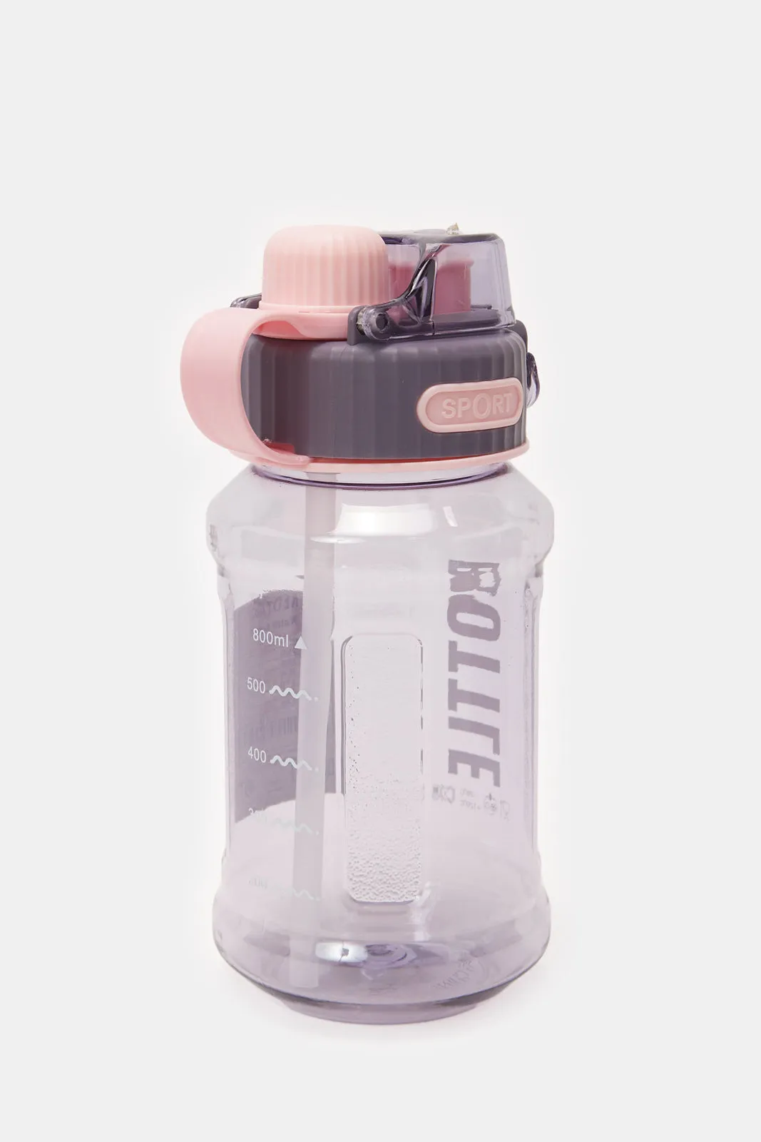 Pink Water Bottle With Lid (800ml)