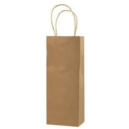 Recycled Natural Kraft Shopping Bags - 5.25" x 3.25" x 13.00"