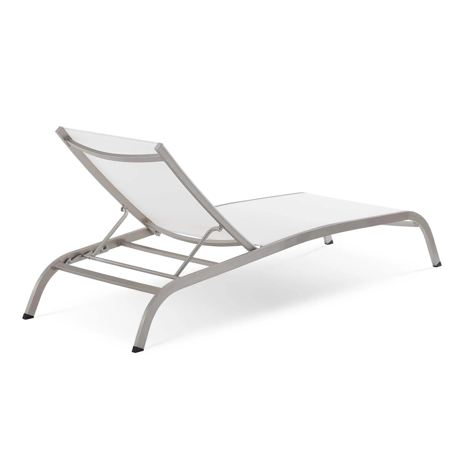 Savannah Outdoor Patio Mesh Chaise Lounge Set of 2 White EEI-4005-WHI