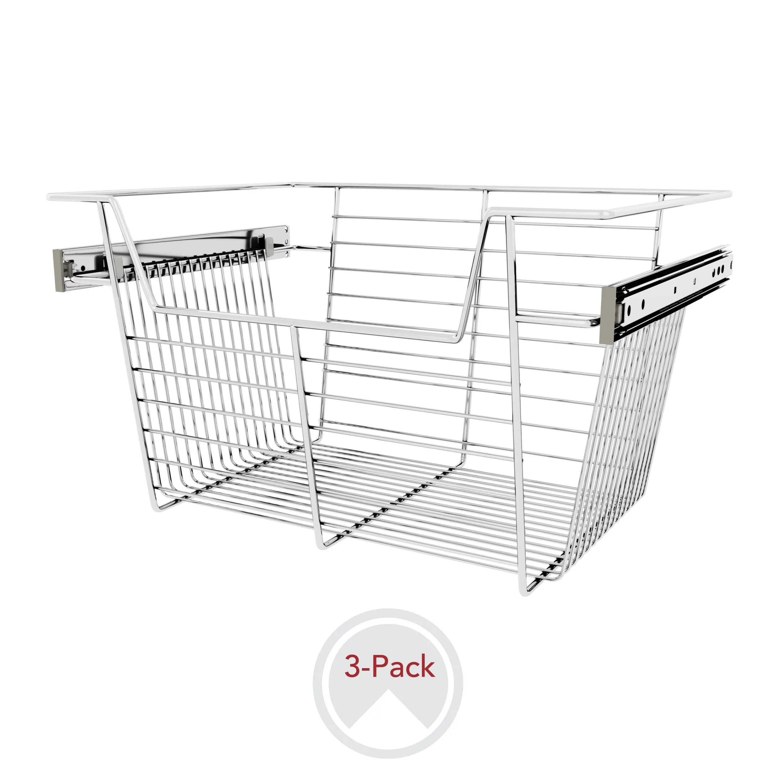 Sidelines / CBSL-181410CR-3 / 18" W Closet Baskets for Custom Closet Systems (3-Pack)