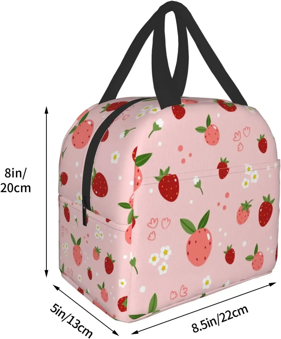 Strawberry Print Insulated Lunch Bags