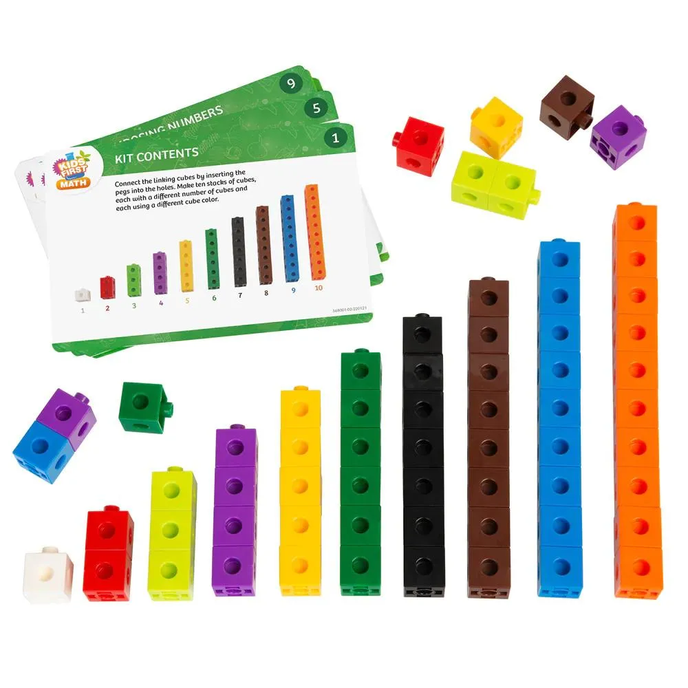 Thames & Kosmos Kids First Math: Linking Cubes Math Kit with Activity Cards