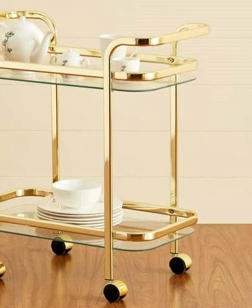 Trendy Stylish Bar Cart Trolley with Dual Side Handles