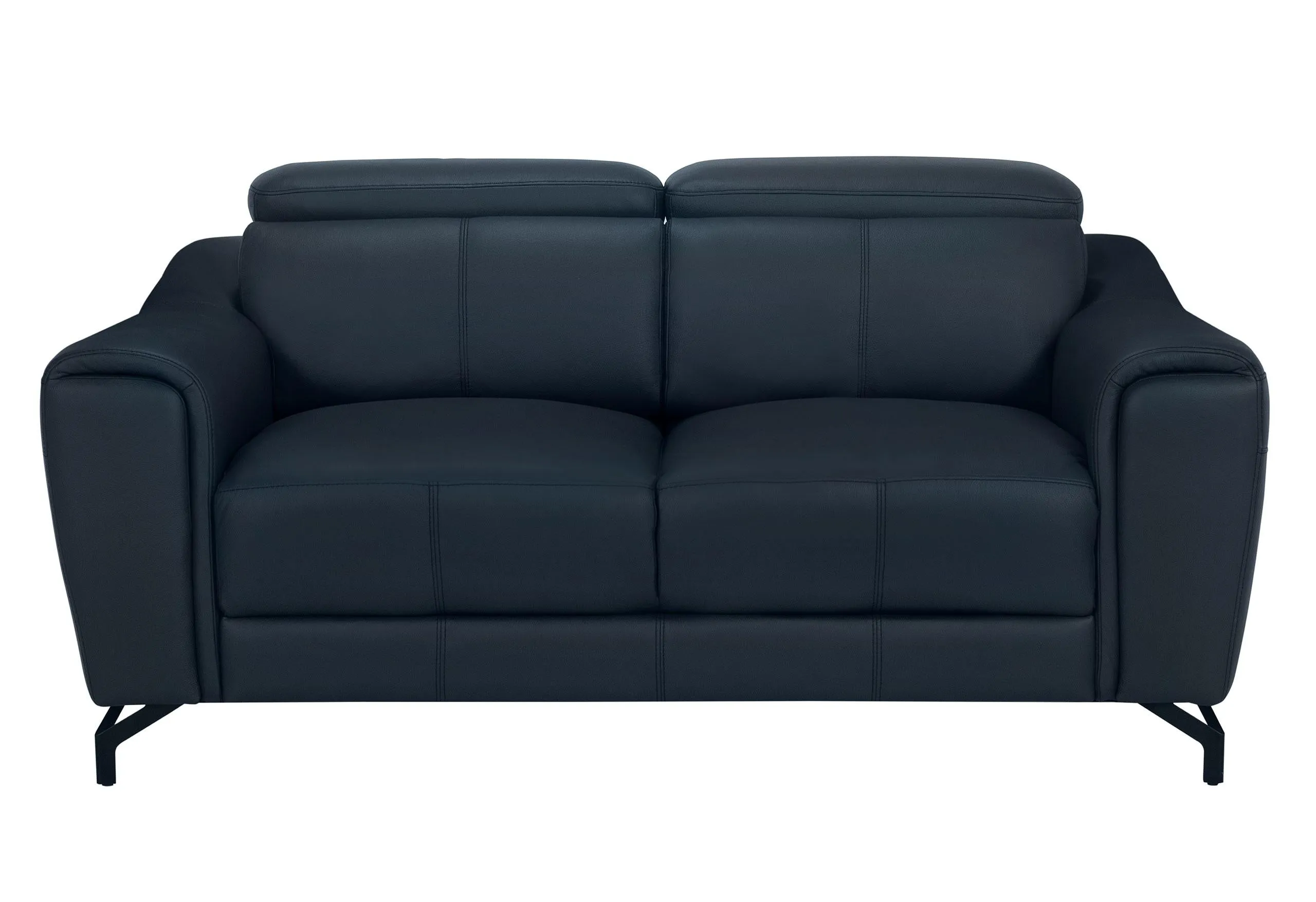 U6008 NAVY BLUE LEATHER LOVESEAT