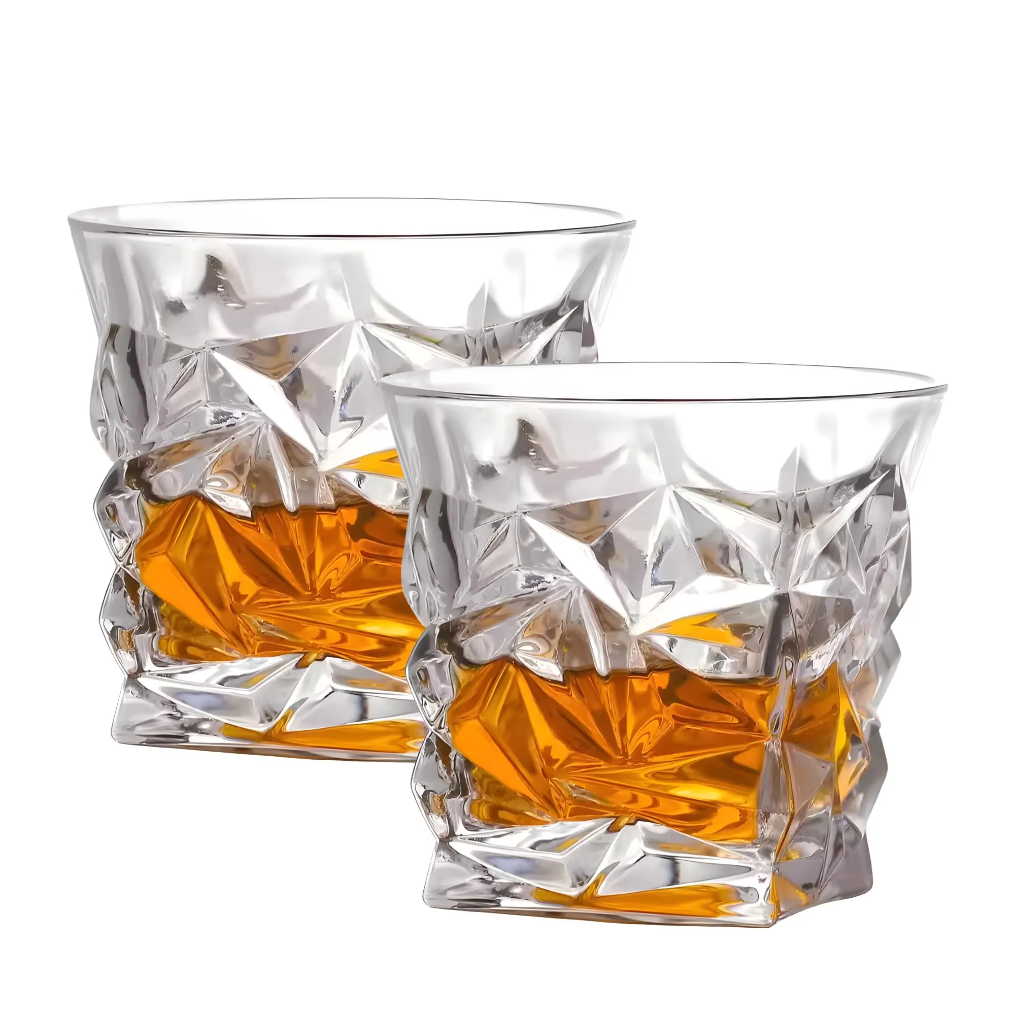 UMAI Whiskey Glasses Set of 2 (240ml Each) | Lead Free Neat Whiskey Glass | Heavy Bottom Drinking Glass | Crystal Glass for Bar Home | Glass for Drinks | Cocktail Glasses | Highball Glass