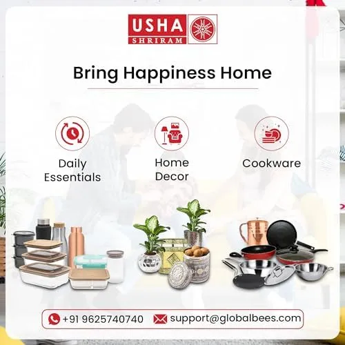 USHA SHRIRAM Ceramic Jar Set (3 Pcs - 260ml, 800ml, 1000ml) Container For Kitchen Storage Box | Spice Jars For Kitchen | Air Tight Kitchen Jars & Containers Set With Lid For Storage | Green