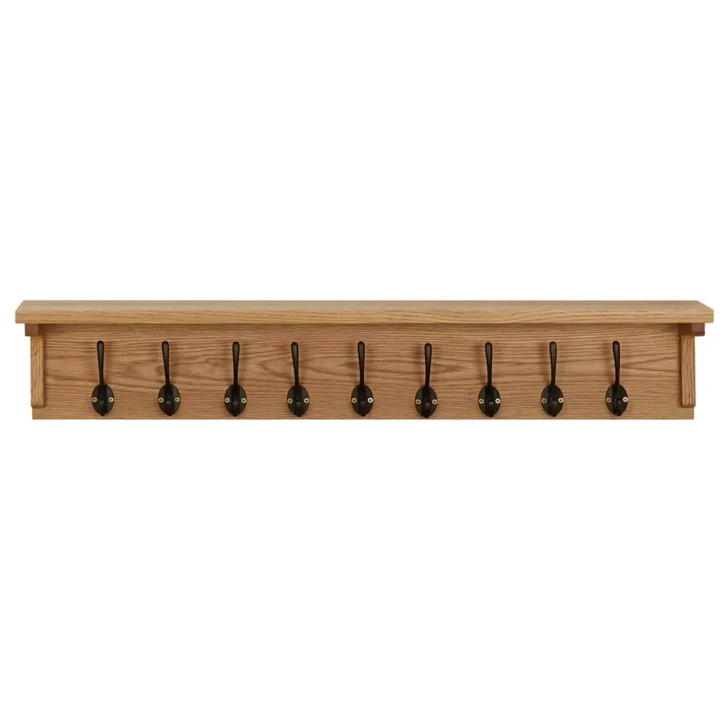 vidaXL Coat Rack 90x16x16 cm Solid Oak Wood